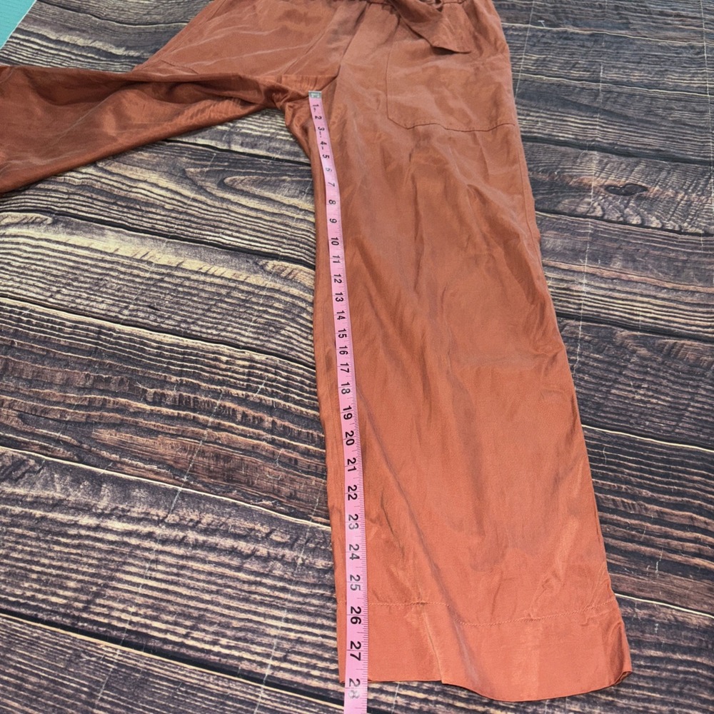 Club Monaco Rust Orange Wide Leg Trousers Pants Size 0 Cupro cotton Blend - Picture 7 of 10